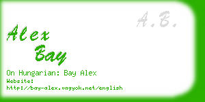 alex bay business card